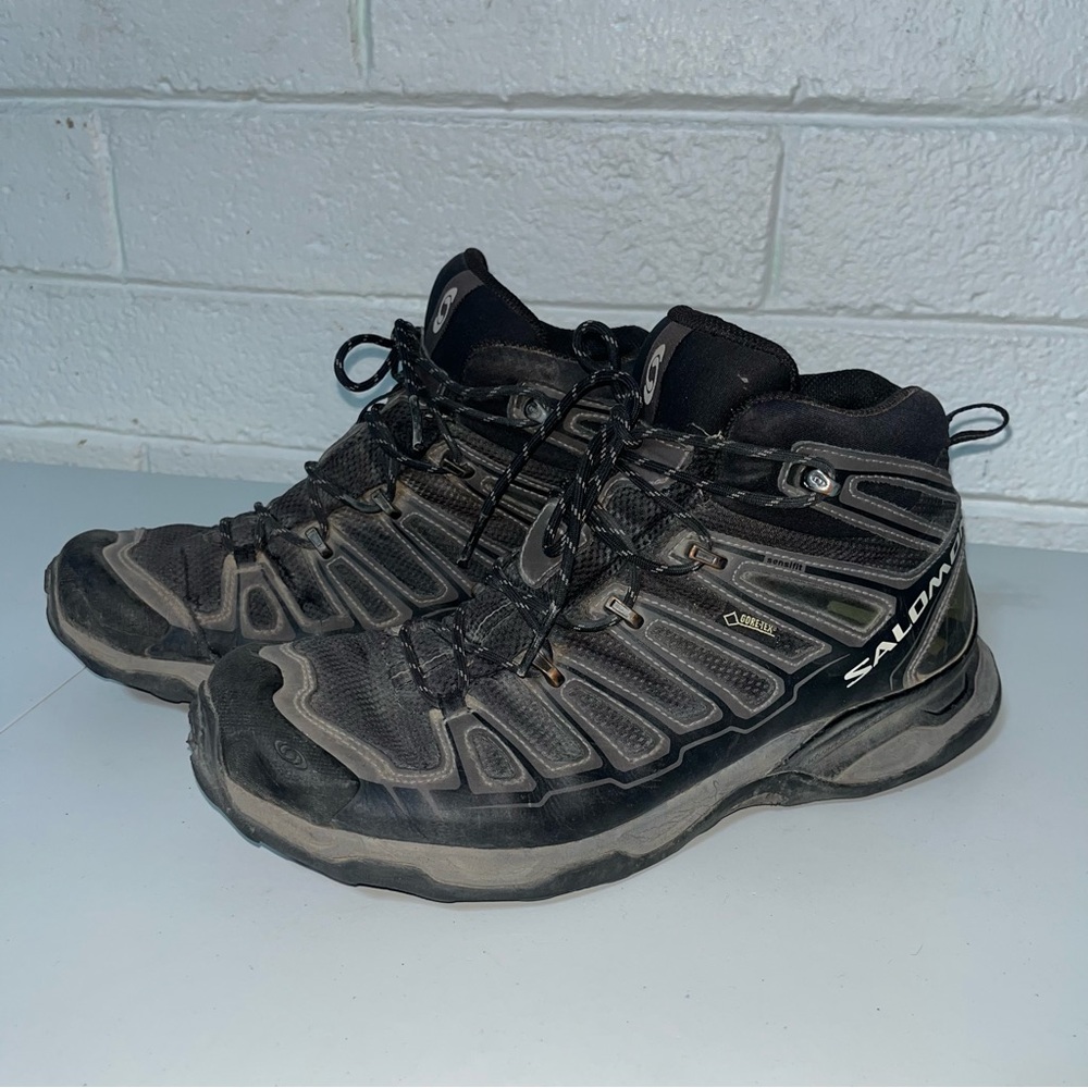 Salomon X Ultra 3 Mid GTX Men’s Distressed hiking boots grey Green mesh GORE-TEX
